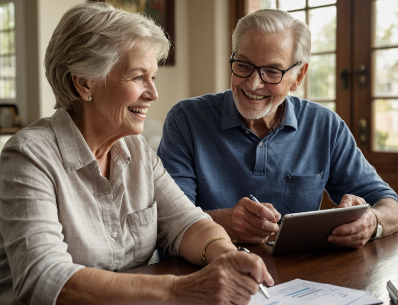 A person and person looking at a tabletDescription automatically generated